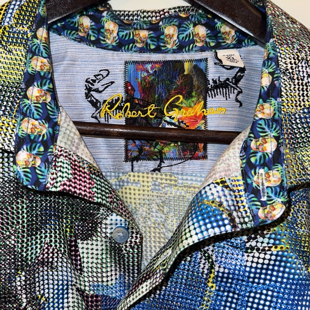 Colorful Embroidered Robert Graham Dress Shirt